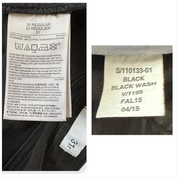 Gap 1969 Distressed Black Denim Mini Skirt, Size 31R - Picture 5 of 12